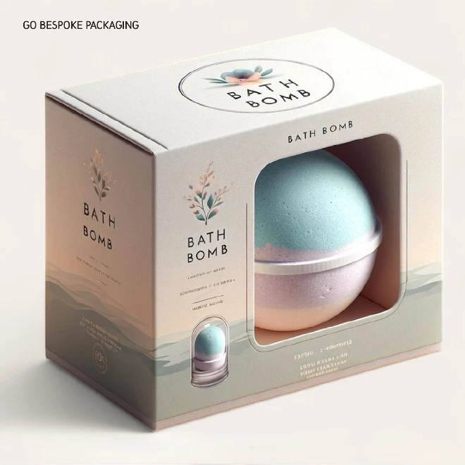 Tuck End Box containing a colorful bath bomb, ready for a relaxing bath experience.